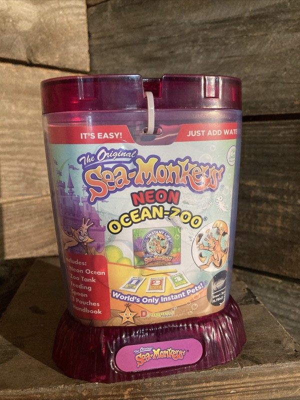 Sea Monkeys Neon Ocean Zoo Aquarium Habitat Kit Transparent Purple New Sealed