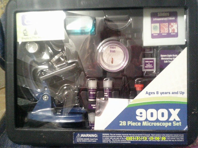 Microscope Set – Explore One 28 Pc 900x Black Plastic Carry Case