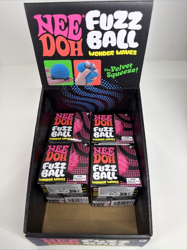 1 x NEEDOH NEE DOH PINK FUZZ BALL WONDER WAVES The Velvet Squeeze NEW UK!!