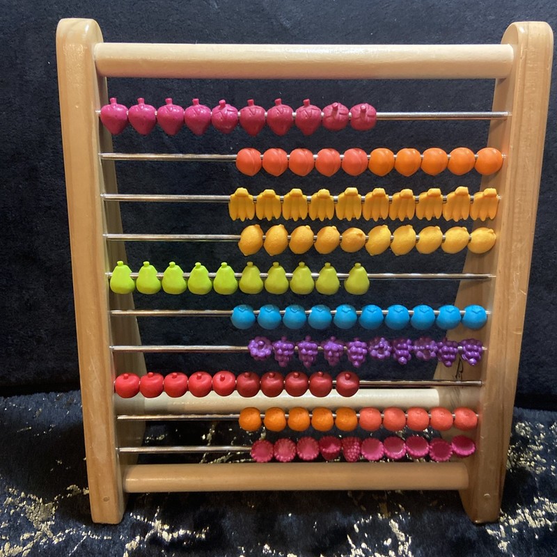 B. Toys Two-ty Fruity Wooden Abacus | Fruit Shaped Beads Math & Counting Toy