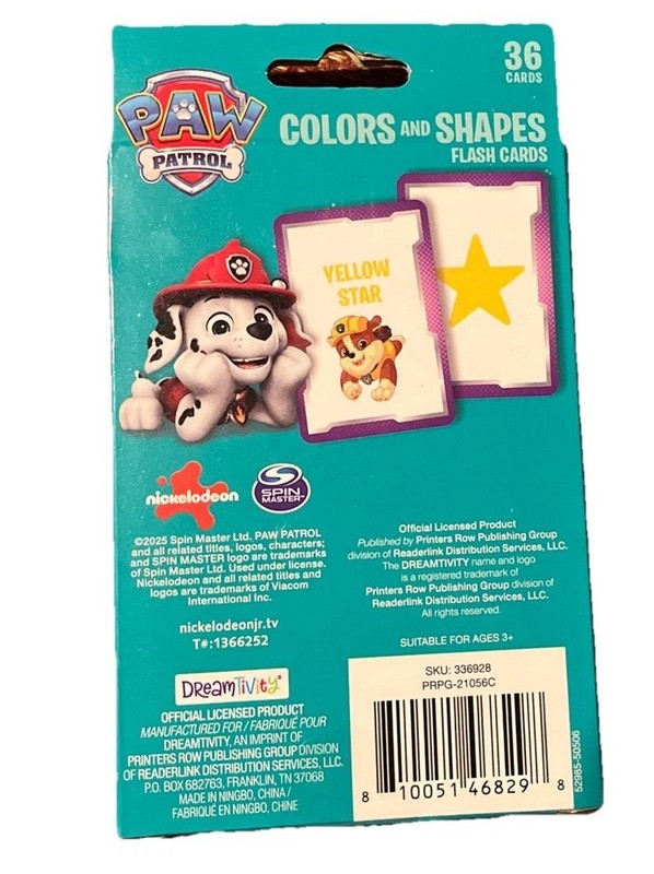 Paw Patrol Learning Flashcards - Set Of 2 - Numbers & Colors/Shapes gallery