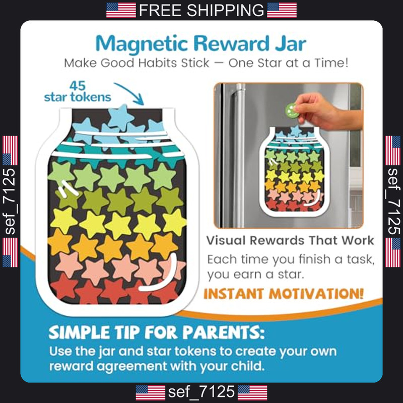 JJPRO Magnetic Reward Chart for Kids with Reward Jar- Behavior Reward Chart gallery