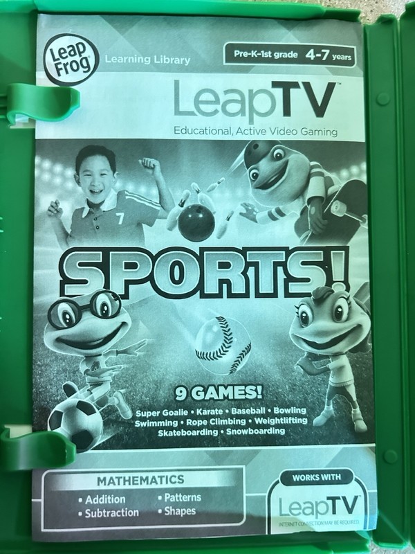 LeapFrog LeapTV Sports! Learning Library Game Cartridge 9 Games Pre-K-1st 2014
