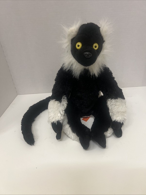 Wild Republic Cuddlekins Black White Ruffed Lemur 14 Inch Plush Figure gallery