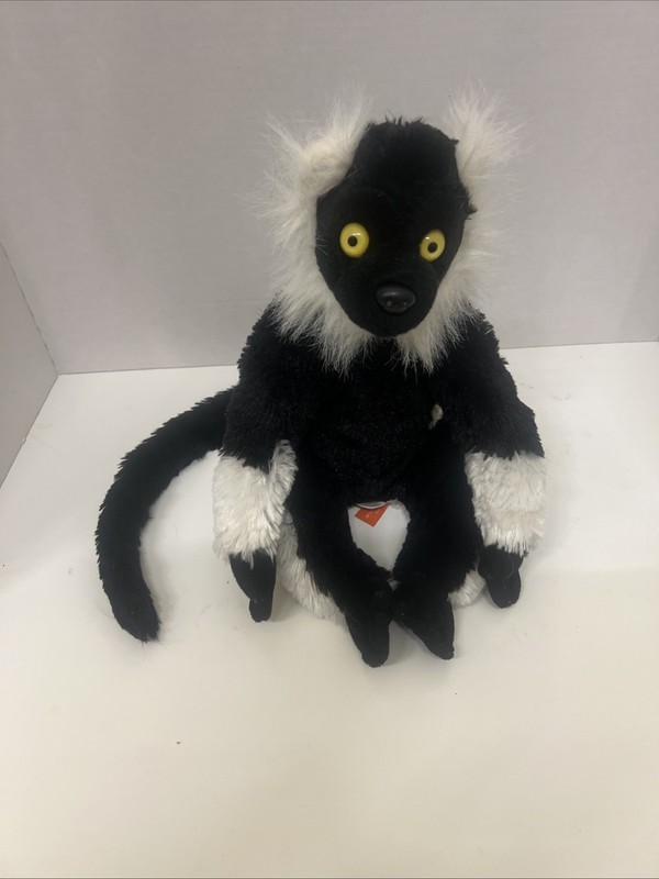 Wild Republic Cuddlekins Black White Ruffed Lemur 14 Inch Plush Figure