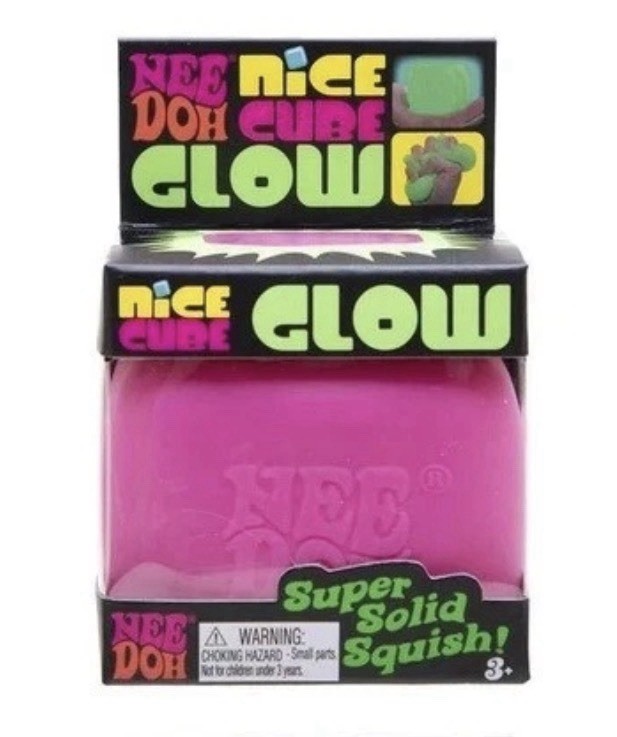Original NeeDoh Nice Cube Glow Pink New in Box