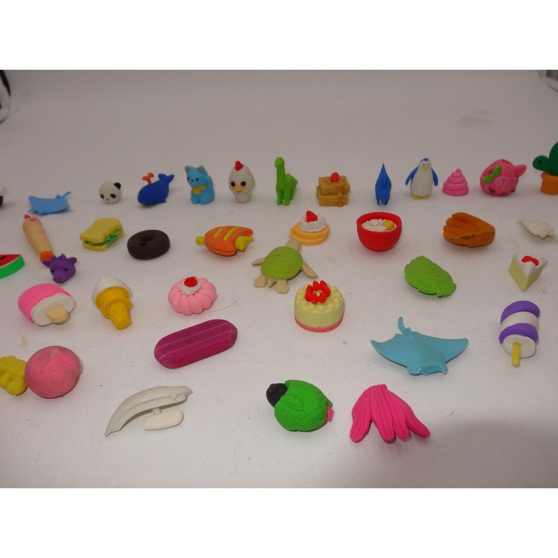 Bulk Lot of 40+ Iwako Style 3D Puzzle Erasers Food Animals Desserts gallery