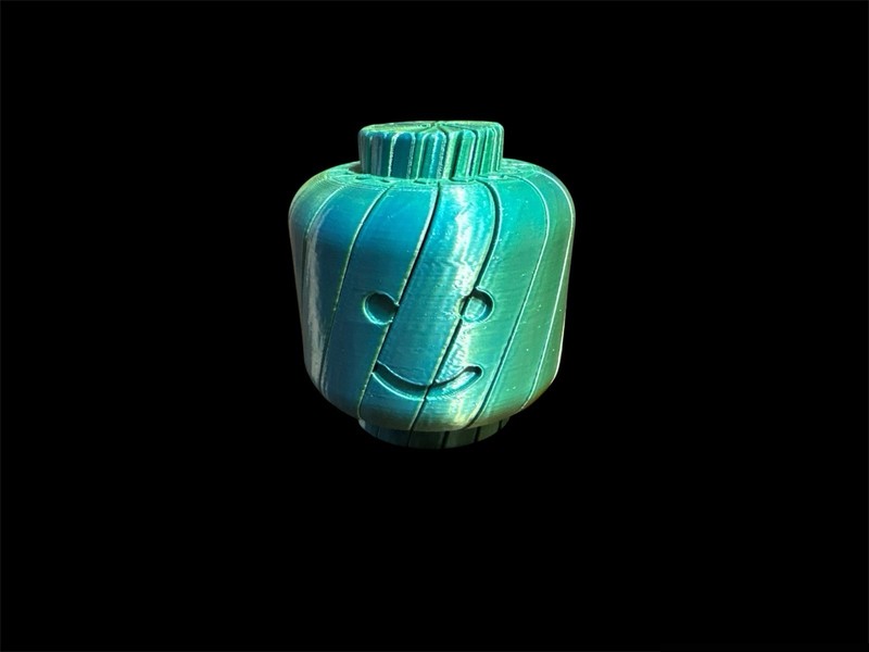 3D Printed Lego Mini Figure Head Fidget Toy Multi Green Color