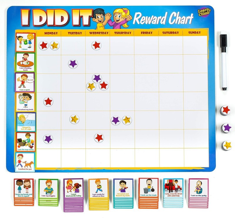 Magnetic Dry-Erase Reward Chart for Kids - 63 Engaging Tasks & Potty Training gallery