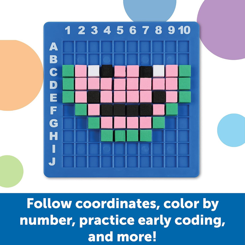 STEM Explorers Pixel Art Challenge - Math Puzzles, Pattern Blocks, Sensory Bin, gallery