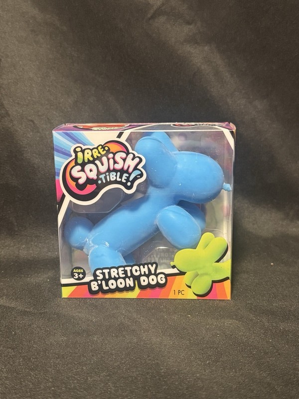 Stretchy Blue B’loon Dog Irre-Squish-Tible Balloon Dog Squishy Fidget Brand New