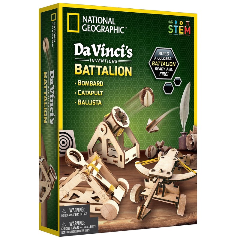 NATIONAL GEOGRAPHIC Da Vinci Model Kit – Catapult Kit for Kids, 3D Puzzle Bui…