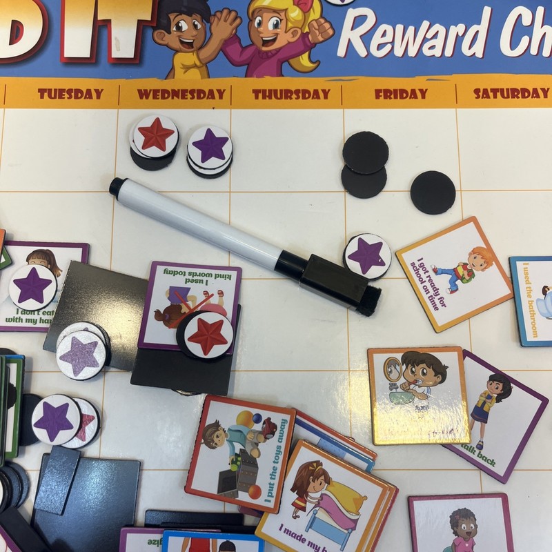 Kids Behavior Reward Chart - 63 Chores as Potty Train, & More. “Thick Magnetic” gallery