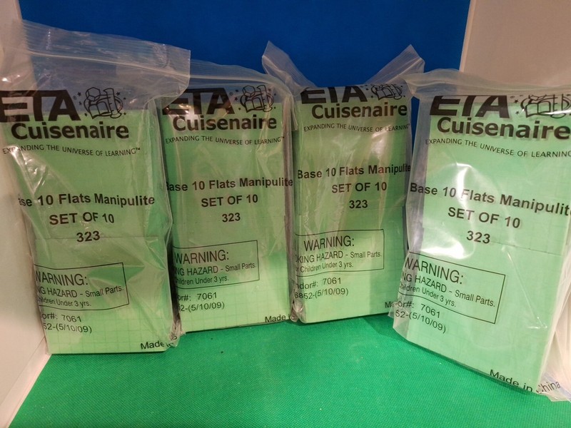 4 Pk Of ETA Cuisenaire Green Base Flats