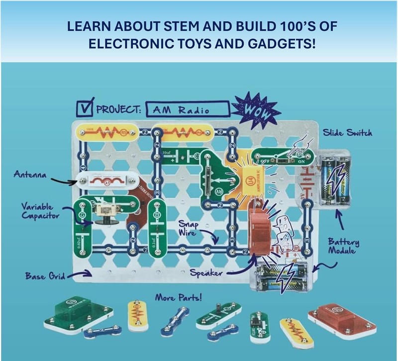 Classic Electronics Exploration Kit: 300+ Projects & STEM Learning for Kids 8+ gallery