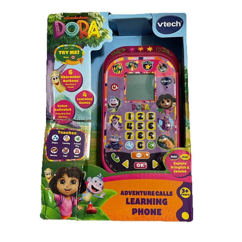 VTech Dora Adventure Calls Learning Phone Light-Up Phone English and Spanish New
