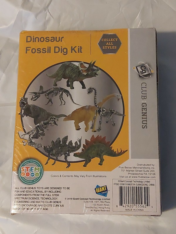 Club Genius Dinosaur Fossil Dig Kit( Chisel & Brush +fossil block) T-rex STEM gallery