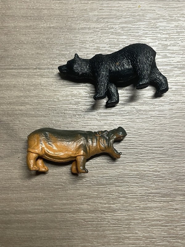 Set Of 2 Safari LTD Forest Wildlife Animals Bear Hippo Plastic Figures 2” Toys