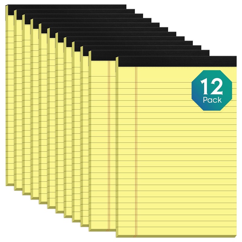 Yellow Legal Pads 5x8 Notepads, 12 Pack Small Note Pads 5x8 College Ruled Per...