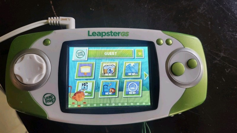 LEAPFROG LEAPSTER GS Green Game Console & Camera With 8 Games Tested