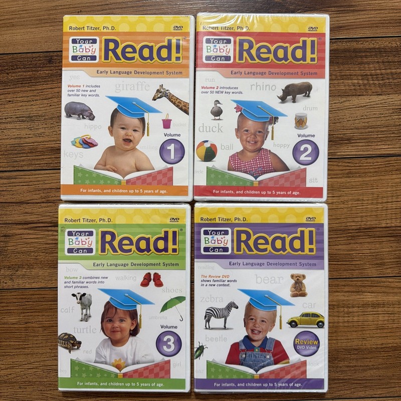 Lot Of 4 Your Baby Can Read DVD Early Learning Workshop Robert Titzer – 3 Sealed