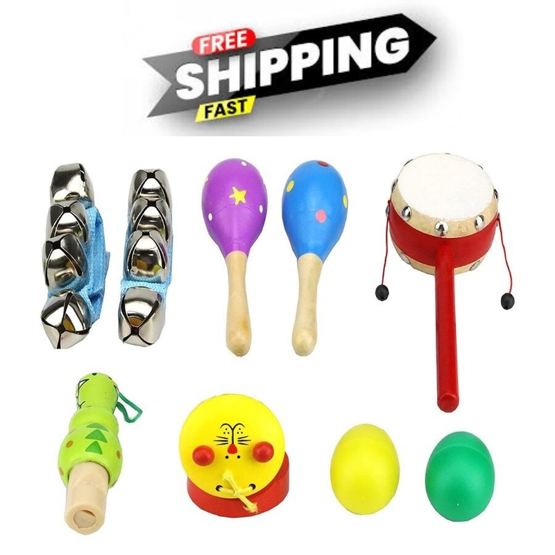 Toddler Musical Instrument 9PCS Wooden Percussion Preschool Educational Toy Set