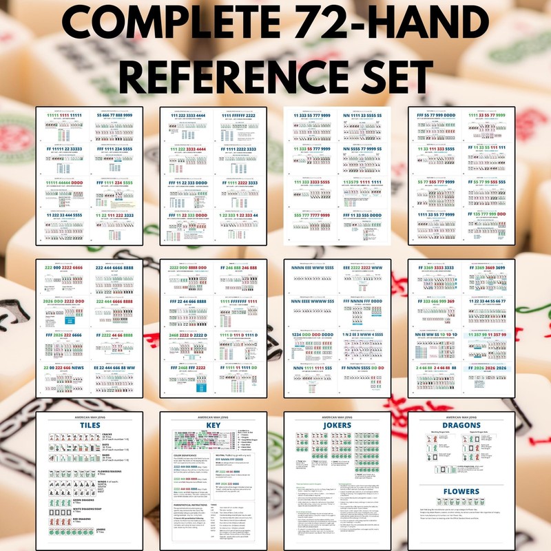 bqw 2026 Mah Jongg Learning Cards, Visual Reference Guide, 72 Hands, Mah Jong... gallery
