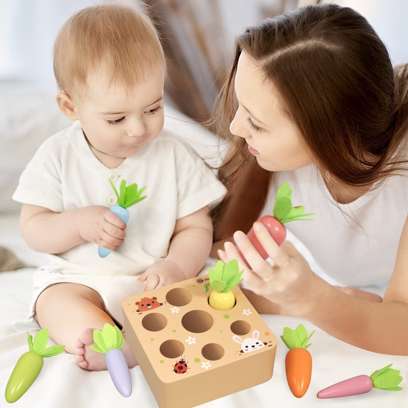 KMTJT Montessori Toys for 2 3 Year Old Toddlers, Macron Carrot Medium, gallery