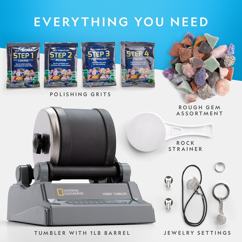 National Geographic Rock Tumbler Kit – Hobby Edition Includes Rough Gemstones... gallery