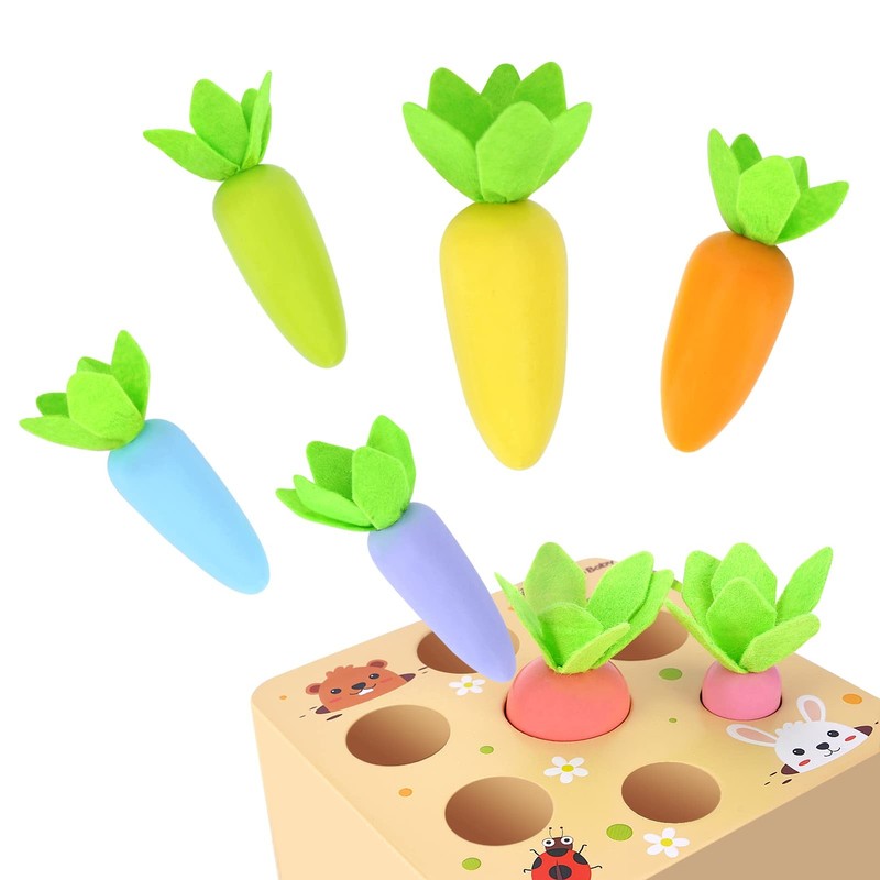 KMTJT Montessori Toys for 2 3 Year Old Toddlers, Macron Carrot Medium, gallery
