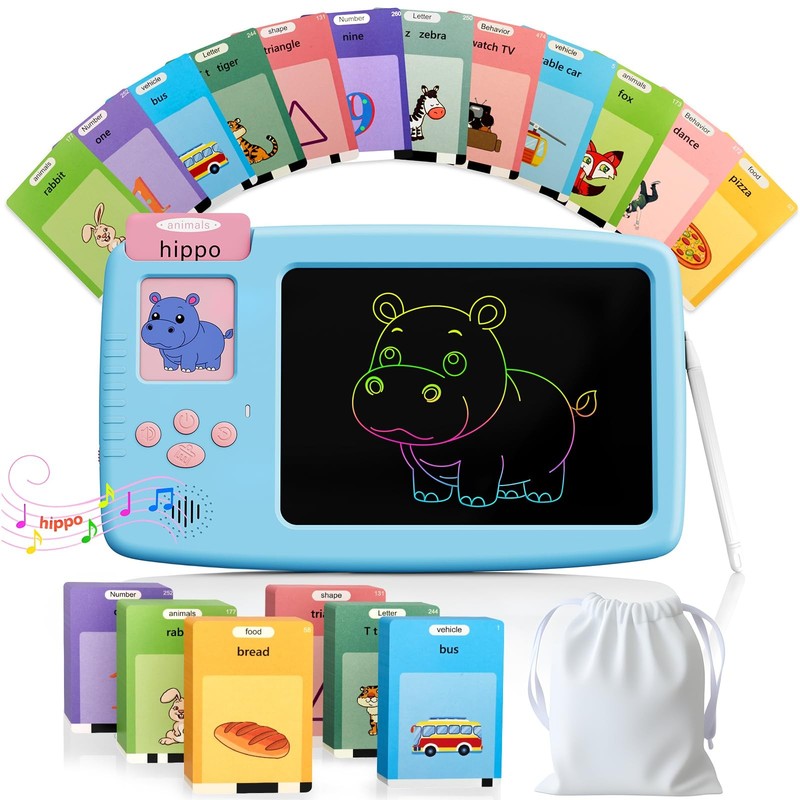 Talking Flash Cards for Toddlers 2in1 LCD Writing Tablet with 510 Sight Words…
