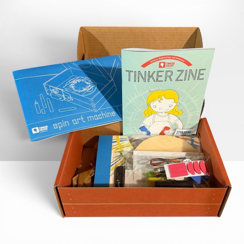 Kiwi Co TINKER CRATE Make Your Own Spin Art Machine – OPEN BOX NEW