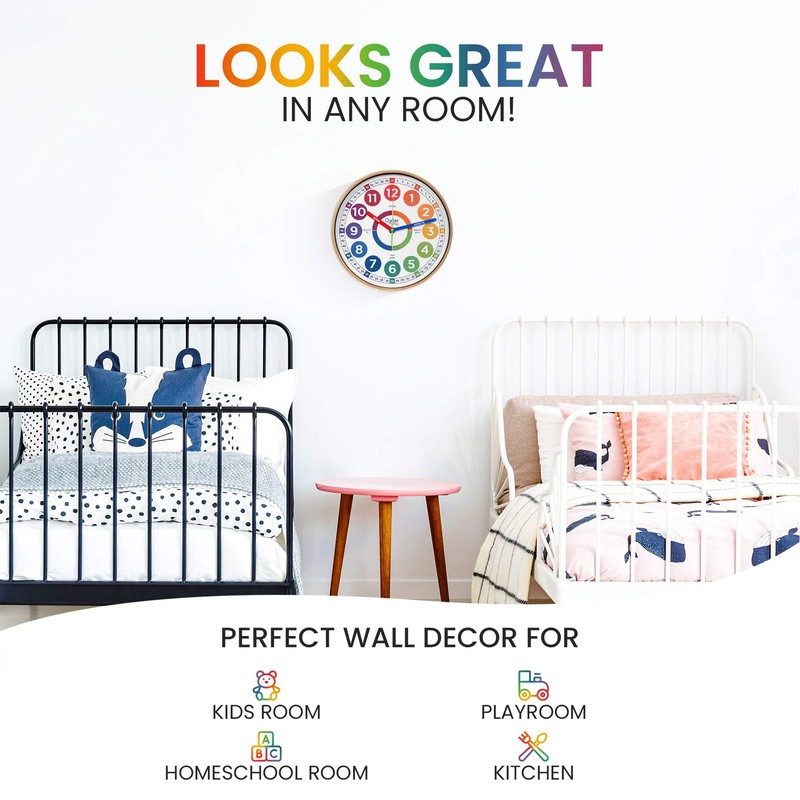 Learning Clock for Kids - Telling Time Teaching Clock - Kids Wall Clocks for ... gallery