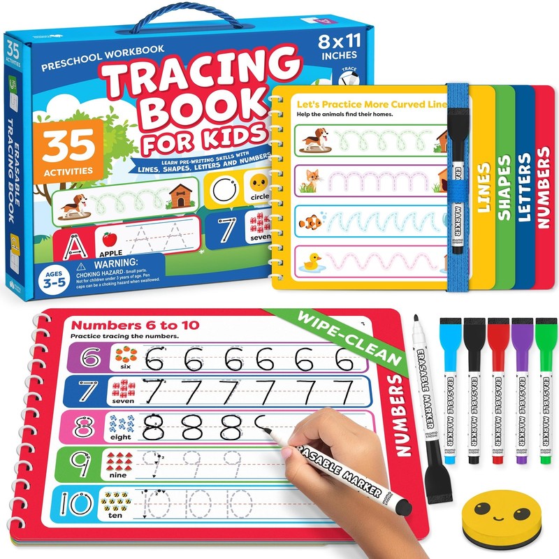 Preschool Learning Activities – Letter Tracing Books for Medium, Multicolor