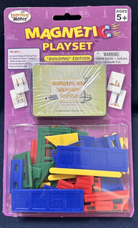 Learning Mates Magnetic Playset “Building” Edition Age 5+ 45 Design Cards 62 Pc