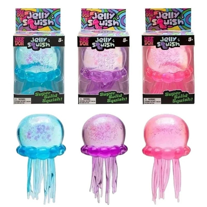 NeeDoh Jellyfish Gel Fidget Toy Soft Sensory Stress Relief Squishy Squeeze Toy