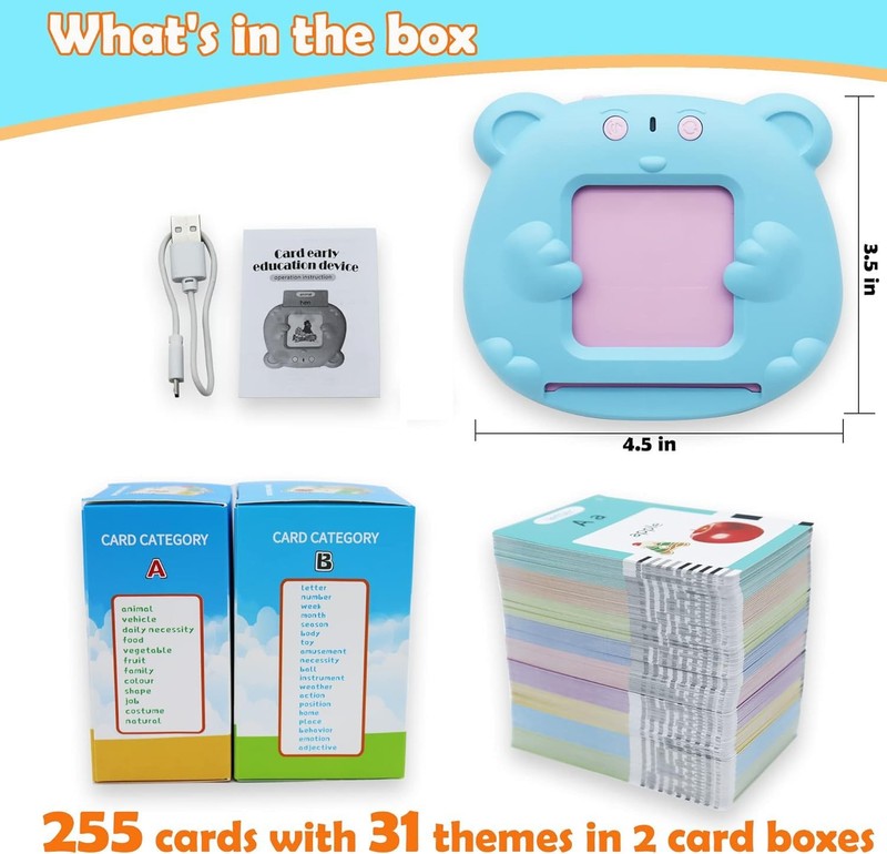 Spanish & English 510 Words Alphabet Bilingual Talking Flash Cards for 3-8 gallery