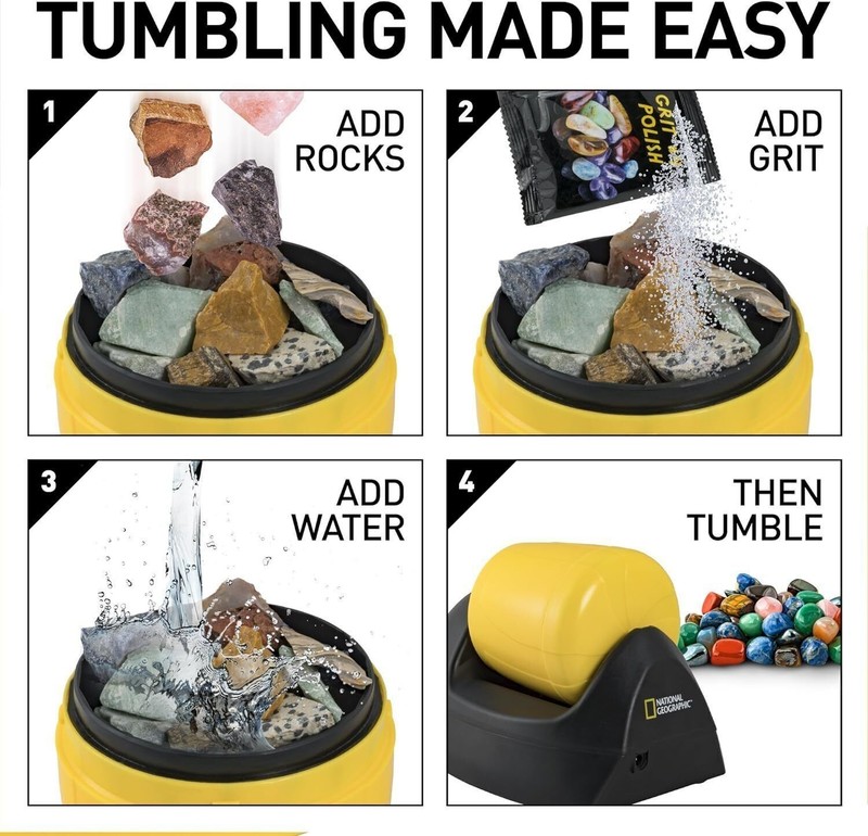 Starter Rock Tumbler Kit Kids Durable Leak-Proof Rock Polisher Science Kit gallery